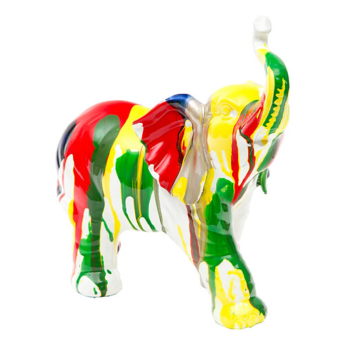 Figurine Décorative Éléphant Kuatéh en Polyrésine 25x12x24 cm Multicolore