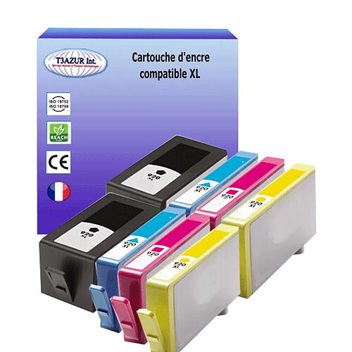 8 Cartouches compatibles avec HP OfficeJet 7500A, 7500A Wide Format remplace HP 920XL (Noire+Couleur)- T3AZUR