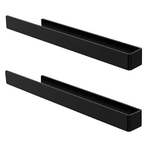 ML-Design Lot de 2x porte-serviettes noir salle de bain support aluminium sans percer 40cm