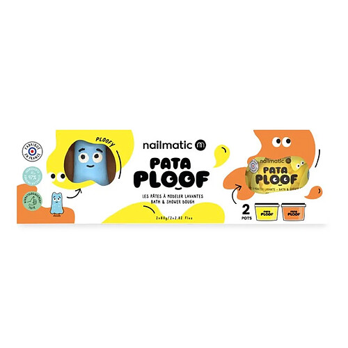 Nailmatic Pataploof Coffret Pates à modeler lavantes orange et jaune avec Ploofy