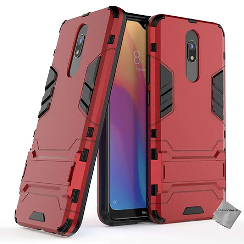 Htdmobiles Coque rigide anti choc pour Xiaomi Redmi 8 + film ecran - ROUGE