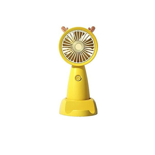 (jaune) Petit Ventilateur Électrique Portatif USB Petit Ventilateur Électrique Portatif de Bureau d'Étudiant d'été