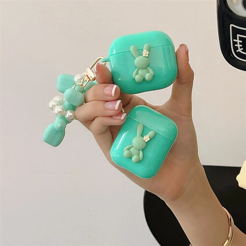 GUPBOO Airpods Coque Housse Étui Protecteur Compatible pour AirPods 3-Ins joli pendentif lapin pour femme