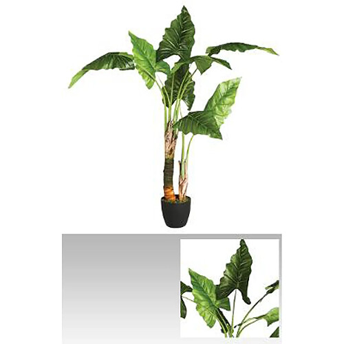 Pegane Plante Artificielle " Bananier " en POLYESTER + FER + POLYETHYLENE + CIM - Dim : H.120 cm