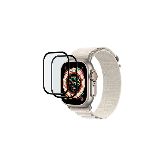 Eko Pack 2 Protections d'Ecran pour Apple Watch Ultra 49mm en Verre Trempé Noir transparent