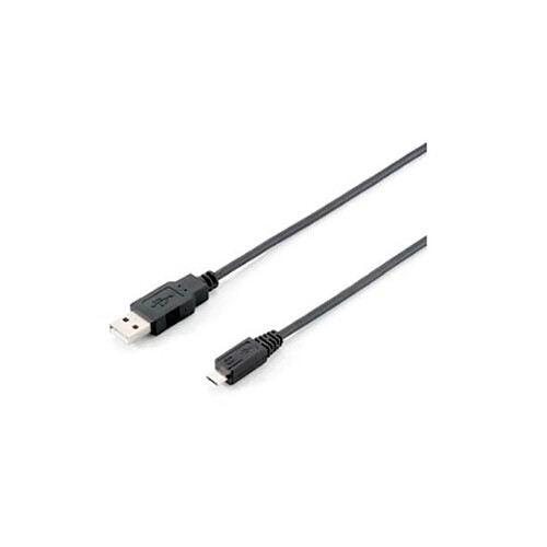 EQUIP Cable USB 2.0 vers MicroUSB male/ male 1m Noir avec ferrite