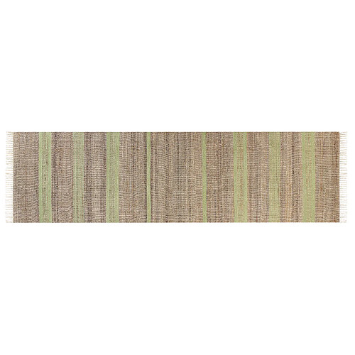 Beliani Tapis en jute beige et vert clair 80 x 300 cm TALPUR