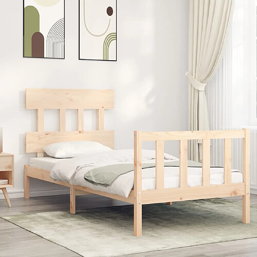 vidaXL Cadre de lit sans matelas 90x200 cm bois de pin massif