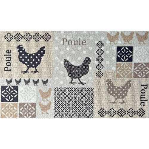 Cpm Tapis Must en velours imprimé Baco - 50 x 80 cm - Ecru