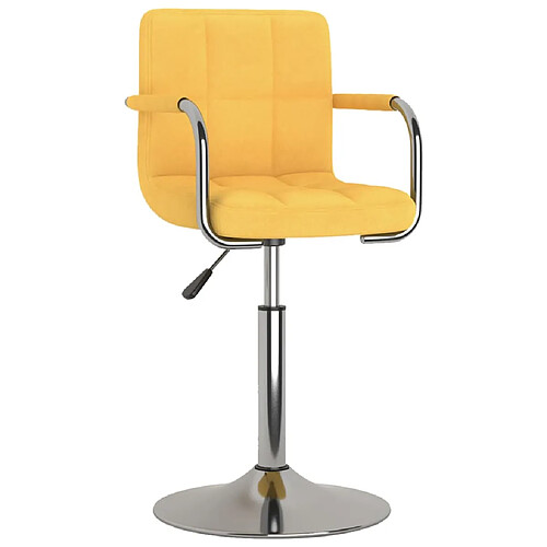 vidaXL Chaise de salle à manger Jaune Tissu