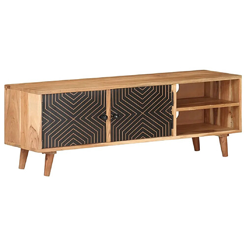 Maison Chic Meuble TV scandinave - Banc TV pour salon 115x30x39 cm Bois d'acacia massif -MN89275