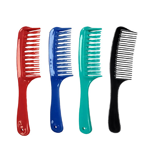 4x Peignes à Dents Larges Démêlant Peigne de Massage Portable Peigne de Cheveux Raides Barbier Coiffeur Coiffure