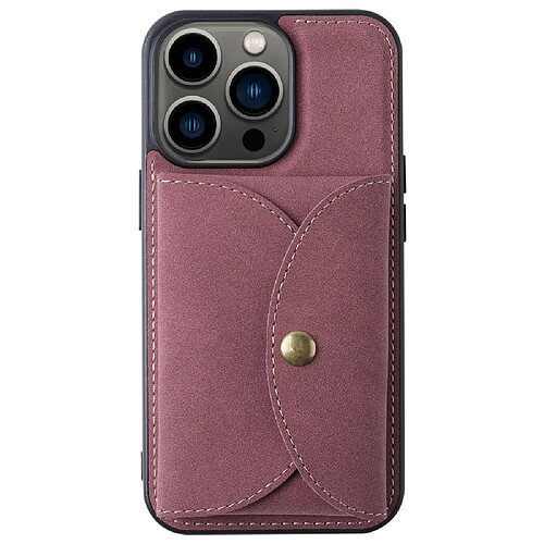 Coque en TPU + PU VILI détachable 2-en-1, magnétique avec porte-carte rouge vin pour votre iPhone 13 Pro 6.1 pouces