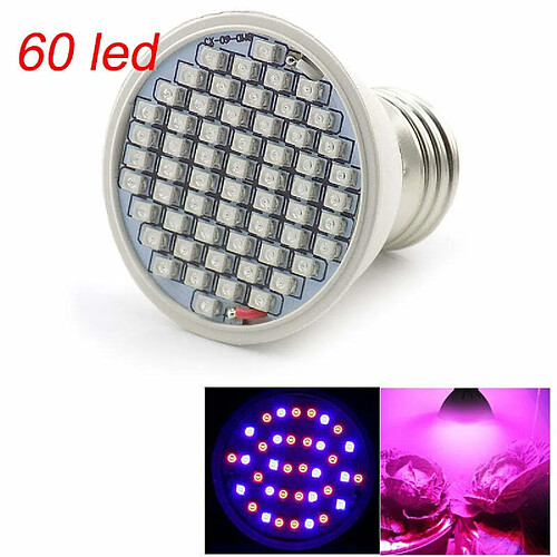 Justgreenbox Full spectrum Plant Grow Led Light Bulbs Lamp lighting for vegs hydro Flower Greenhouse Veg Indoor garden E27, 60 led