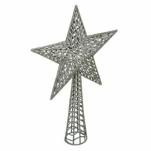 Cimier Déco avec Paillettes Étoile 38cm Argent