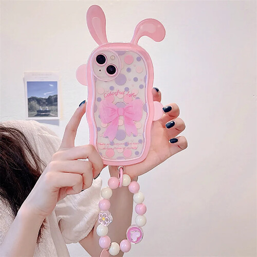 GUPBOO Étui pour iPhoneXR Filles Couleur Polka Dot Niche Téléphone Cas Papillon Perle Chaîne