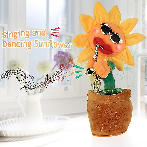 Universal Saxophone danser et chanter des fleurs enchanteur de tournesol et bouffée de bouchons doux