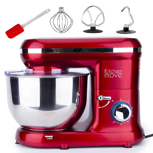 Robot pâtissier multifonctions 5.5l 1500w rouge - bat-1519 - KITCHEN MOVE