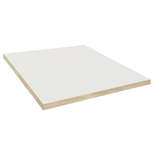 Restootab Plateau 70x70 blanc chants bois