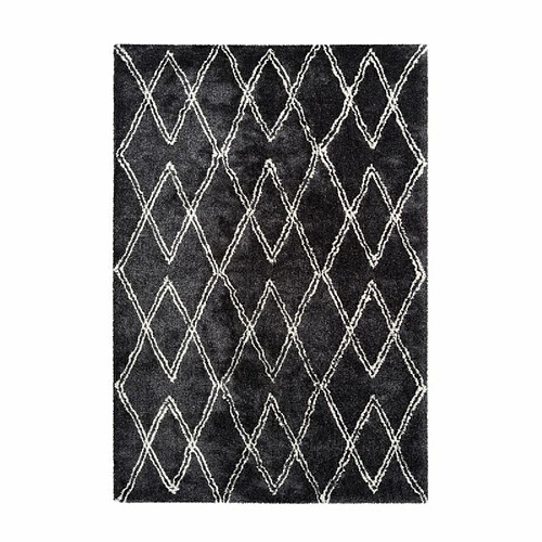 Paris Prix Tapis Tissé Géométrique Orlando Anthracite 80 x 150 cm