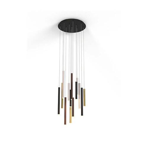 Luminaire Center Suspension Cala Blanc sable, noir sable, or/marron rouille