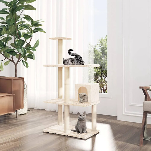 vidaXL Arbre à chat avec griffoirs en sisal Crème 119 cm