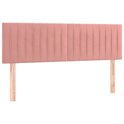 Maison Chic Lot de 2 Têtes de lit design pour chambre - Décoration de lit Rose 72x5x78/88 cm Velours -MN57089