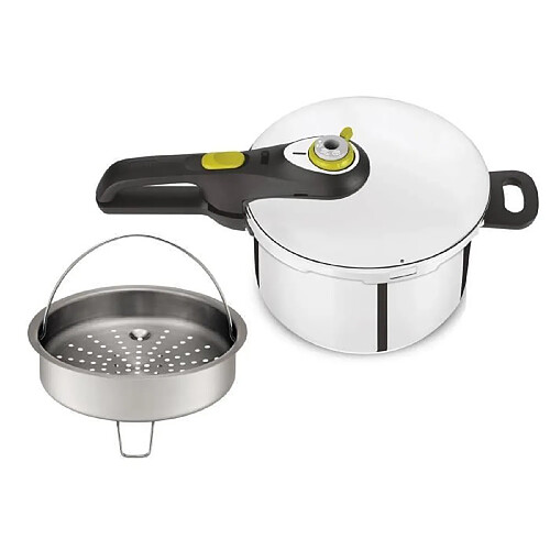 TEFAL Autocuiseur Secure 5 - P2530738 - 6L - Tous feux dont induction - Inox - Blanc