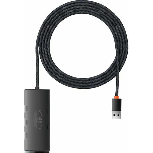 Baseus HUB Lite Series 4-in-1 Adapter (USB-A to 4xUSB-A 3.0 5Gb/s) Cable 2m, Black (WKQX030201)