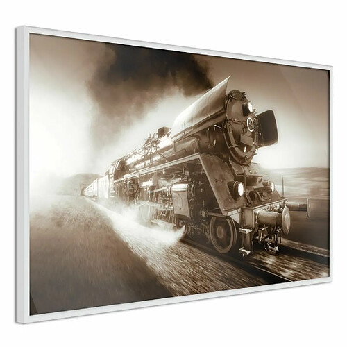 Paris Prix Affiche Murale Encadrée Steam and Steel 45 x 30 cm Blanc