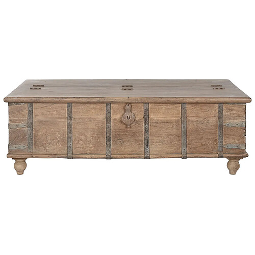 Pegane Table basse, table de salon en bois de teck coloris naturel - longueur 158 x profondeur 85 x Hauteur 54 cm