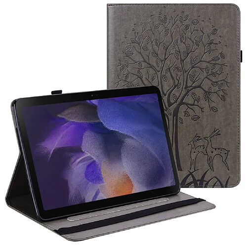 Etui en PU motif d'arbres et de cerfs avec support gris pour votre Samsung Galaxy Tab A8 10.5 (2021)