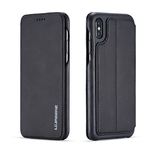 Wewoo Coque Pour iPhone XS Max Hon Série Antique Etui en cuir avec fentes cartes & support & portefeuille Noir