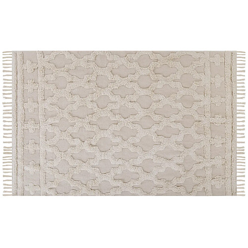 Beliani Tapis en coton Beige 140 x 200 cm SULUOVA