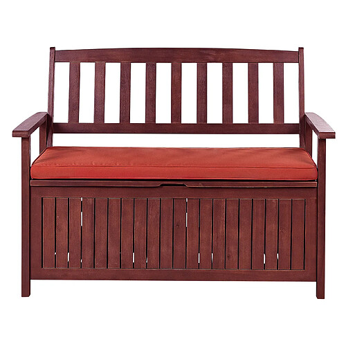 Beliani Banc avec coussin d'assise SOVANA Bois 120 cm Rouge