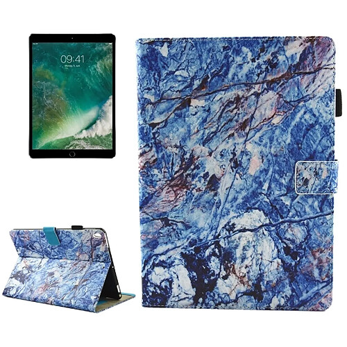 Wewoo Smart Cover bleu pour iPad Pro 10.5 pouces Marbre Motif Horizontal Housse de protection en cuir Flip avec Holder & Card Slots & Wallet & Pen Slot & Sleep / Wake-up