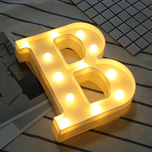 Universal (B) LED Alphabet Lampe Phares Plastique Fête Anniversaire Logo Décoration