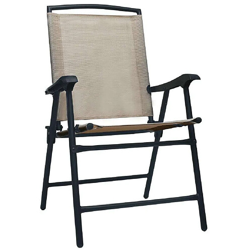 Maison Chic Lot de 2 Chaises de jardin,Fauteuil d'extérieur pliables Textilène Taupe -MN37480