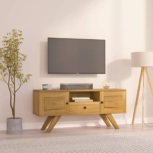 vidaXL Meuble TV 110x30x35 cm Bois de teck solide