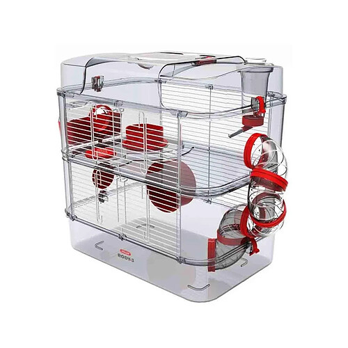 ZOLUX Cage pour petits rongeurs Rody 3 duo rouge grenadine.