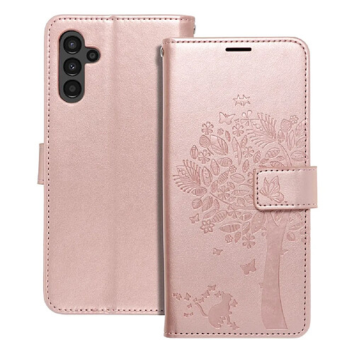 etui forcell mezzo book pour samsung a13 5g arbre or rose