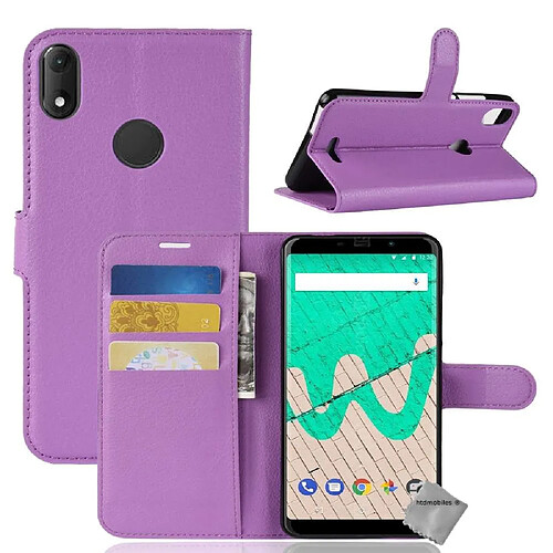 Htdmobiles Housse etui portefeuille pour Wiko View Max + film ecran - MAUVE