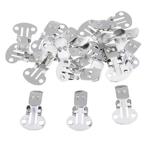 20 pièces en acier inoxydable plat clips de chaussure vierge diy artisanat découvertes petit