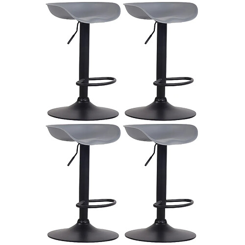 Non Lot de 4 tabourets de bar Anaheim plastique noir