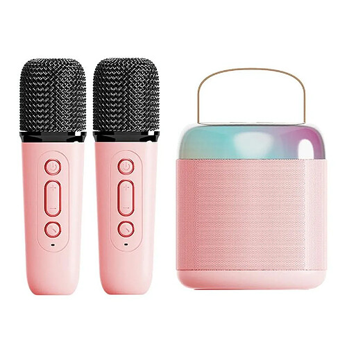 Yonis Microphone Bluetooth Portable Puissant Rose