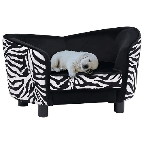 vidaXL Canapé pour chien Noir 68x38x38 cm Peluche