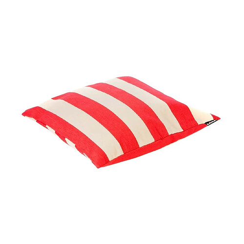 Lona Coussin 100% coton 50 cm Faro rouge - blanc cassé large.