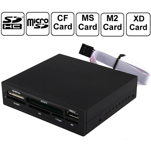 Wewoo Tout en 1 interne XD / SD / MMC / T-Flash / Carte mémoire MS Duo / CF / M2 PRO, lecteur de intégré USB 2.0