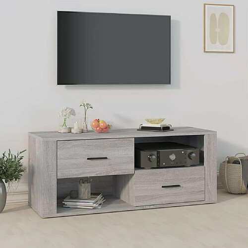 Maison Chic Meuble TV scandinave gris - Banc TV pour salon Sonoma 100x35x40 cm Bois d'ingénierie -MN43407