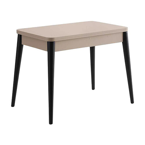 Hanah Home Table de repas extensible Dolunay noir, mocha.